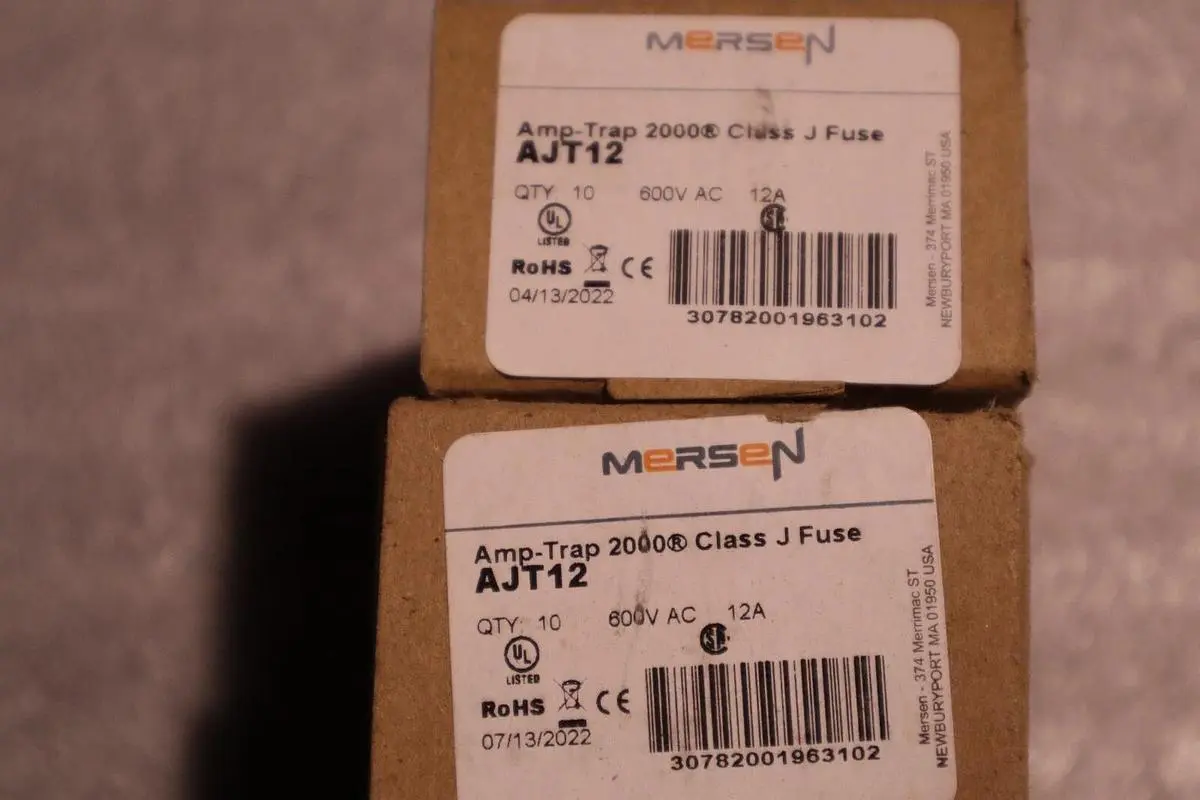 MERSEN FERRAZ SHAWMUT AJT12 12AMP 600V CLASS J TIME DELAY FUSE QTY 10 STOCK 5821