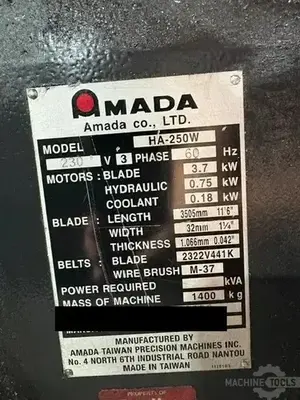 Used 2008 AMADA HA-250W Horizontal Band Saws Arizona US | KD Machinery #1439347