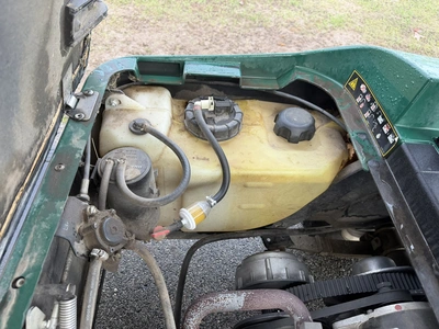 (1) 2017 E-Z-Go golf cart with a Kawasaki gas engine, model 625111G01, includes canopy, ball cover, ...