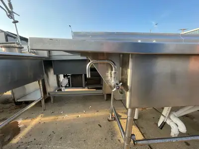 Used Falcon Restaurant Supply Used 111" Stainless Steel 4 Compartment Sink with Produce Soak - SS225 Sinks Illinois US | Falcon Restaurant Supply #1375936