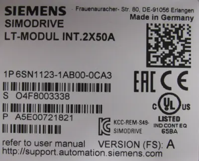 NEW SIEMENS 6SN1123-1AB00-0CA3 POWER MODULE 6SN11231AB000CA3