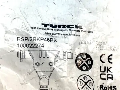 NEW TURCK M12 POWER T‑SPLITTER S‑CODED 600VAC 12A 100022274