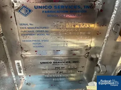 Used Unico Services, Inc 9" x 7' Unico Twin Screw Holoflite Processor, S/S, Model HSH9-7-4 Hollowscrew Dryers Ohio US | Federal Equipment Company #1338440