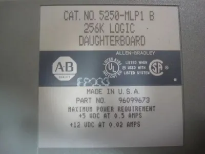 Allen Bradley 5250-MLP1 Pyramid 256K Logic Daughterboard Module Series B Used