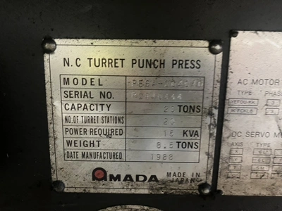 AMADA CNC Punching Press, in working condition, under power