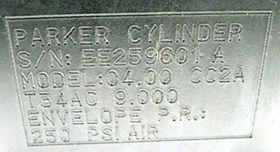 NEW PARKER 04.00-CC2AT34AC 9.000 CYLINDER SERIES 2A 0400CC2AT34AC 9000