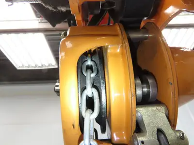 Vestil LOW-2P 1 Ton 2000Lb Chain Fall Hoist 9.8' Lift Push Trolley Low Headroom