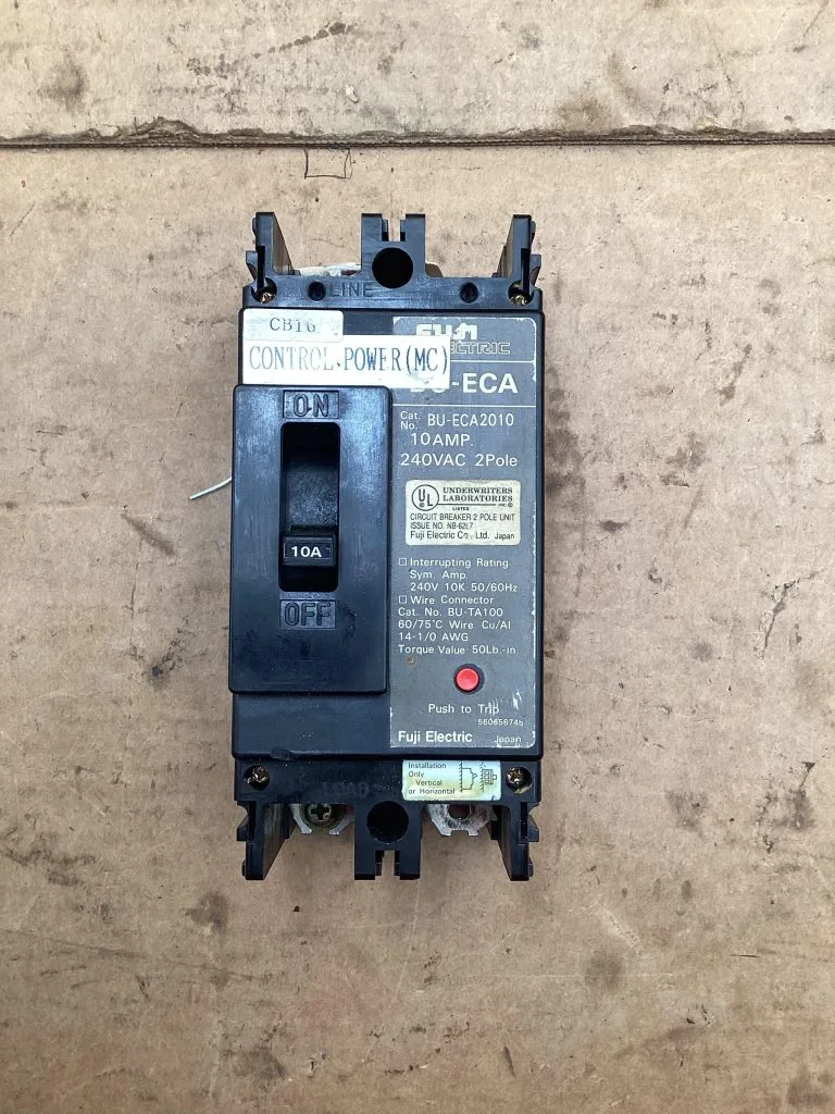 Fuji Electric 10A Circuit Breaker; BU-ECA2010 10A 240VAC 2 Pole
