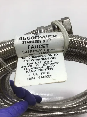 Watts 4560DWSS Stainless Steel Faucet Supply Line 3/8″ Compression 60″ Long