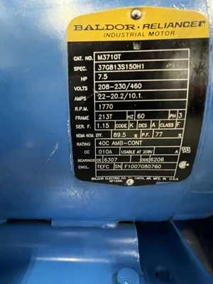Pneu-Con Vacuum Conveying System, 7.5 HP