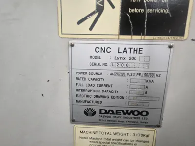 2000 DAEWOO LYNX 200C CNC Lathes. | 520 Machinery Sales LLC (10)
