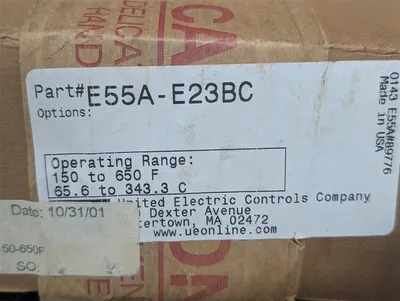 United Electric E55A-E23BC Temperature Switch with Probe New NIB