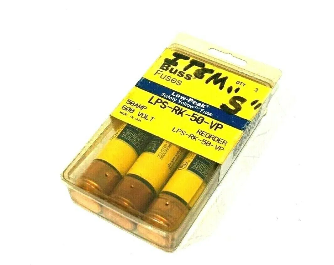 3 NEW BUSSMANN LPS-RK-50-VP FUSES LPSRK50VP