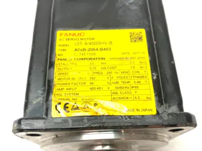 USED FANUC 3-PHASE AC SERVO MOTOR BIS 4/4000HV-B