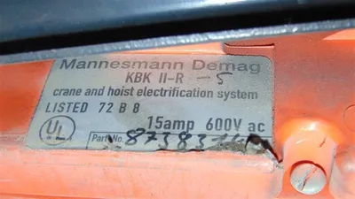 Mannesmann Dematic AG 440 lb Rail Mount Electric Chain Hoist 32/8 ft/min. Used