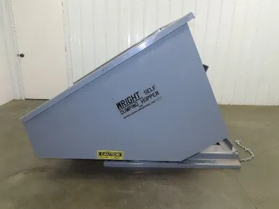 Wright 20055-GRY 2 YD Self Dumping Hopper 4000lbs Trash Recycling 10 Gauge Bin