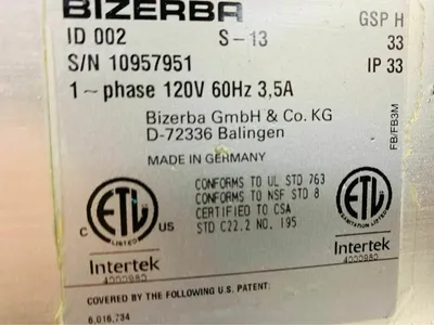 Bizerba GSP H IP33 2013 Meat, Cheese, 13” Deli Slicer Refurbished Tested & Working!