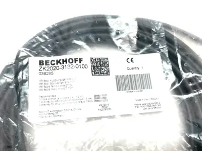 NEW BECKHOFF DOUBLE ENDED POWER CABLE M8 4-PIN 10M
