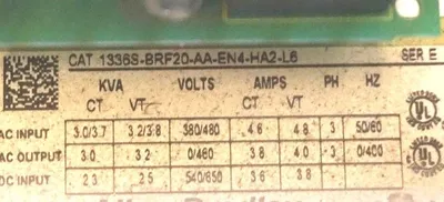 NEW ALLEN BRADLEY 1336S-BRF20-AA-EN4-HA2-L6 AC DRIVE 2HP, 4.6A, 3PHASE