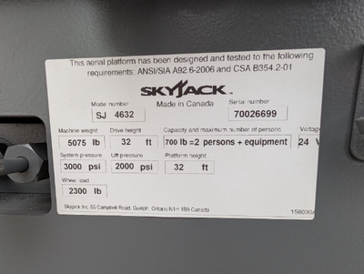 USED 2015 Skyjack SJ4632