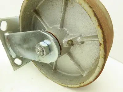Albion 6" Caster Wheel Cast Iron (2) Swivel Locking (2) Rigid 7-1/2"H Lot of 4