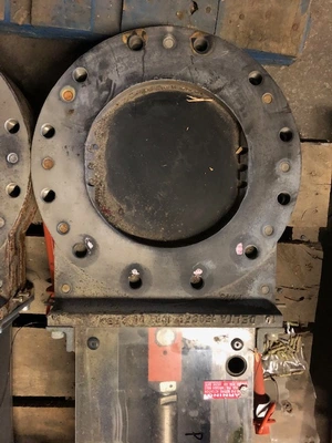 10" Delta Industrial 150-10-SS-17.4-E5/1-PC-F16-F17-F18  Pneumatic Knife Gate Valve