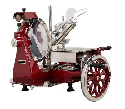 Trento 10″ Diameter Blade Volano Manual Slicer with Flower Flywheel and Stainless Steel Tray -SEE VIDEO