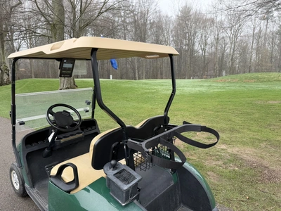 (1) 2015 E-Z-Go golf cart with a Kawasaki gas engine, does not include Club canopy, includes ball wa...