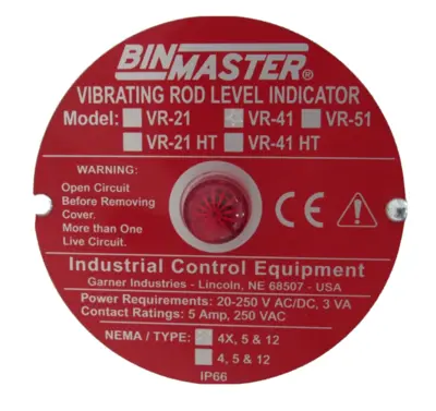 NEW BIN MASTER VR-41 VIBRATING ROD LEVEL SENSOR 60" VR41