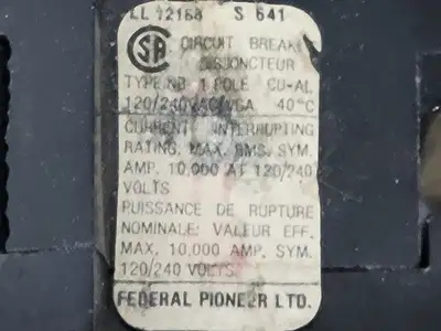30 Amp, 1 Pole, 120/240 volts Circuit Breaker