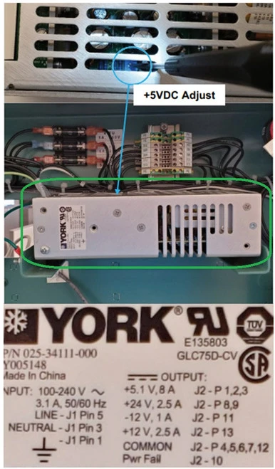 York Controls 025-34111-000 DC Power Supply for OptiView Control Panel [New]