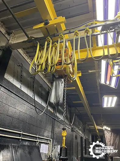 1 TON 12' CRANEWERKS MOTORIZED OVERHEAD CRANE BRIDGE W/1-TON HARRINGTON HOIST