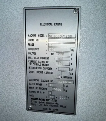 USED 2007 MORI SEIKI NL-3000/1250