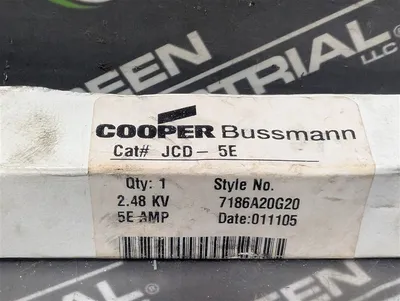 Cooper Bussmann JCD-5E General Purpose High Voltage Fuse 5E Amps 2.48kV New NIB