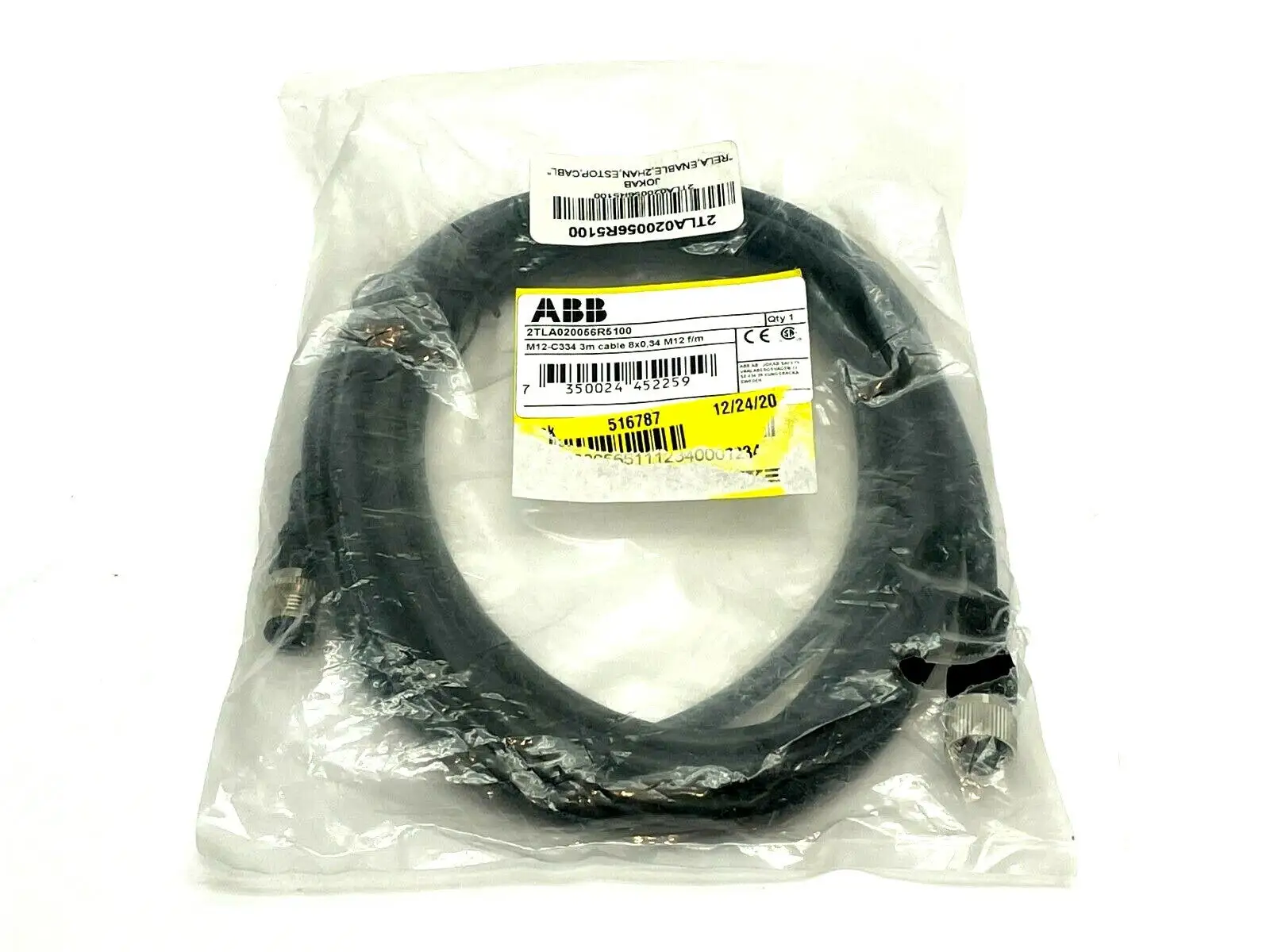 2TLA020056R5100 | ABB  Cordset 3m Length 8-Pin M12 - New
