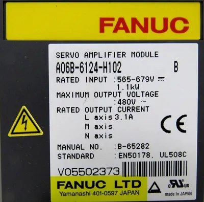USED FANUC A06B-6124-H102 SERVO AMPLIFIER A06B6124H102 SERIES B