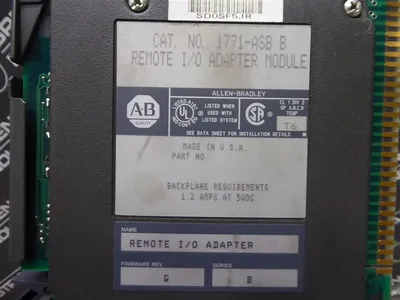 Allen Bradley 1771-ASB PLC-5 Remote I/O Adapter Module Series B FW Rev. G Used