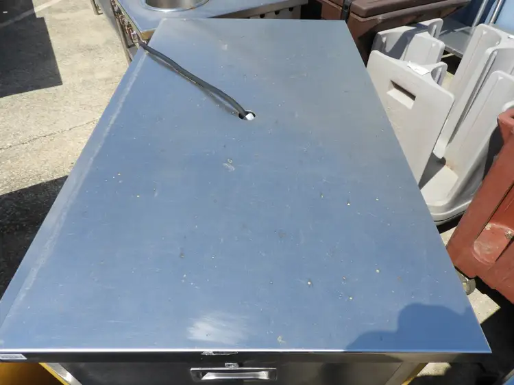 Used ColorPoint Used Colorpoint Stainless Steel Portable Work Station with Foldable Shelf - SS45 Food Prep Tables Illinois US | Falcon Restaurant Supply #1376631