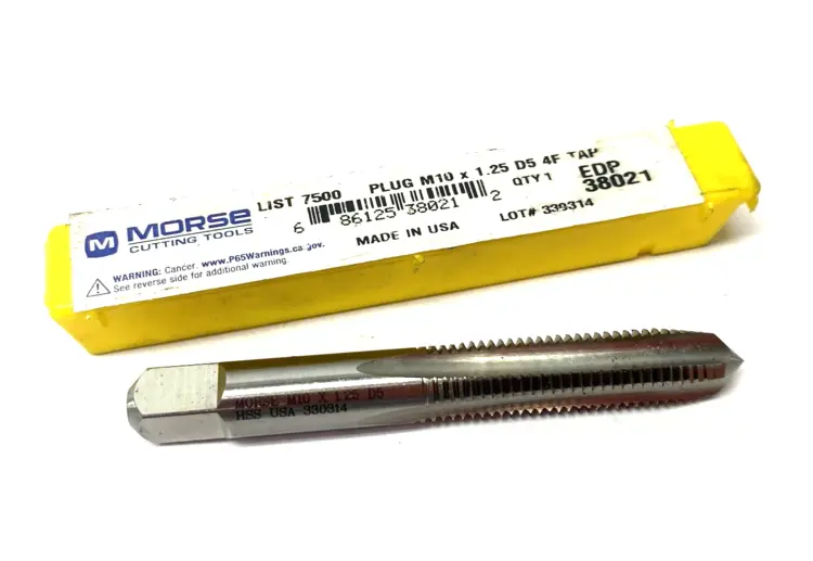 New | in-Stock Morse Cutting Tools Plug Tap 7500 M10 × 1.25 PLUG_D5 Taps & Dies Michigan US | Maverick Industrial Sales #1391725