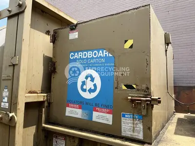 USED JV MANUFACTURING/CRAM-A-LOT CC-02 STATIONARY COMPACTOR WITH 50 YARD RECIEVER