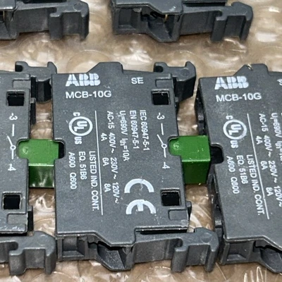 ABB Assortment (10) NEW No Box ABB MCB-10G (3)MLBL-01 (4) MLB-4 Contact Blocks