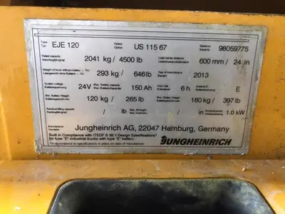 USED 2013 JUNGHEINRICH EJE 120