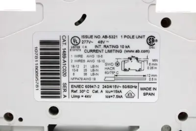 USED ALLEN BRADLEY 1489-A1C020