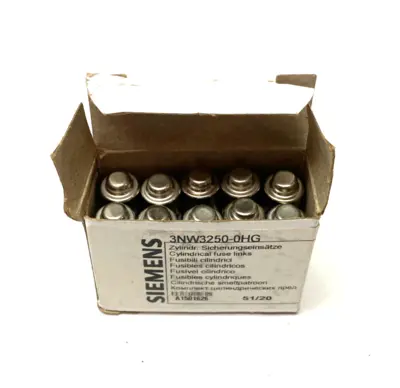 USED SIEMENS SENTRON CYLINDRICAL FUSE, SLOW-BLOW, 20A, BOX OF 10
