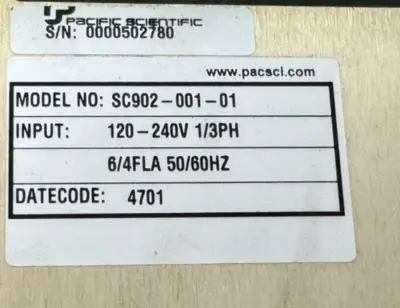 NEW PACIFIC SCIENTIFIC SC902-001-01