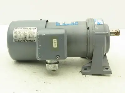 Fuji Modux MGIA-15-OIOTB Gear Motor 15:1 Ratio 0.1kw 200-220V 3PH 112rpm w/Brake