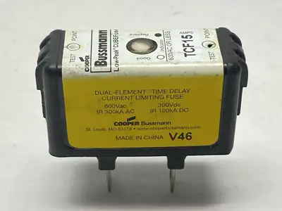 USED COOPER BUSSMANN LOW-PEAK CUBEFUSE TIME DELAY FUSE 15A 600VAC