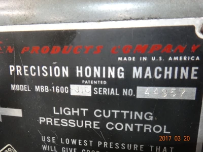 USED SUNNEN MBB-1600-JIC