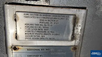 N/A 200 Gal CH Murphy / Clark-Ullman Inc Reciever Tank, C/S, 15#
