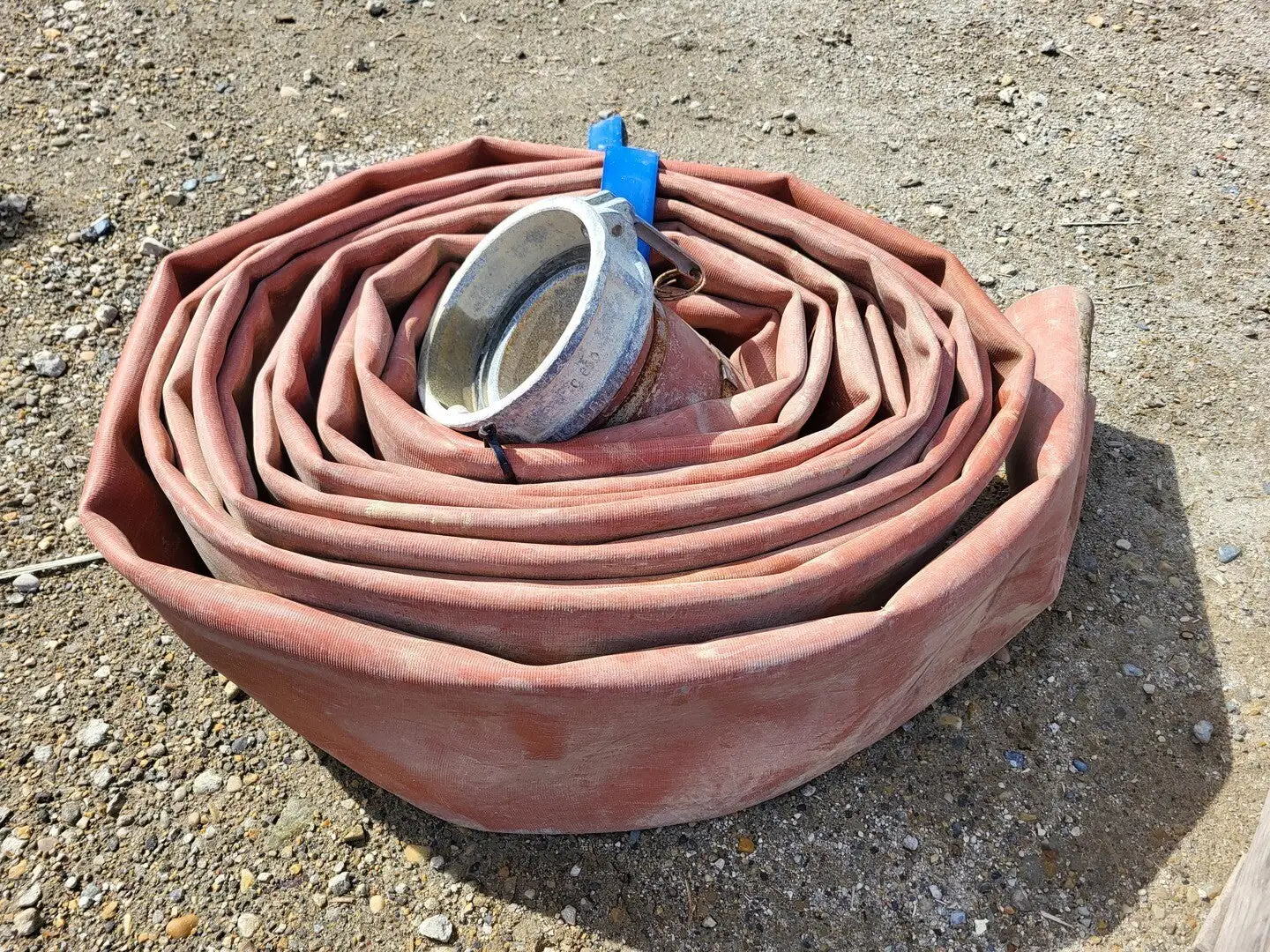 6" x 50 ft Lay Flat Hose Red w/ Coupling